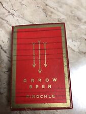 Vintage Arrow Beer Play Cards Pinochle Red Deck Set Rare Promotion E