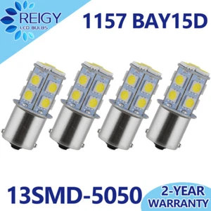 4x 6500K White 1157 Bay15d 13-SMD LED Car Truck Tail Brake Stop Light Bulb 12v - Picture 1 of 12