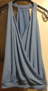 Minikleid, tiefes Dekolleté, Wasserfall-Ausschnitt in Blau - Größe XL - Bild 1 von 2