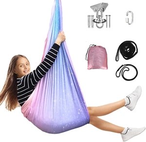 Sensory Swing for Kids Adults 360° Swivel Hanger, Indoor Therapy Swing Holds up - Picture 1 of 7