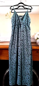 shein teal animal print summer holiday maxi dress luk 12/14 immaculate worn once - Picture 1 of 2