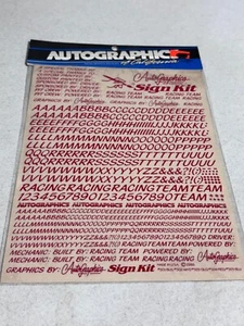 Letrero con letras rojas vintage RC Autographics 504 calcomanía hoja NUEVO NOS - Imagen 1 de 1