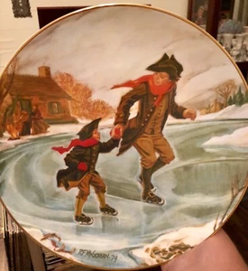 "La lección de patinaje" por Robert McGovern Viletta China edición limitada 1979 placa #2096 - Imagen 1 de 5