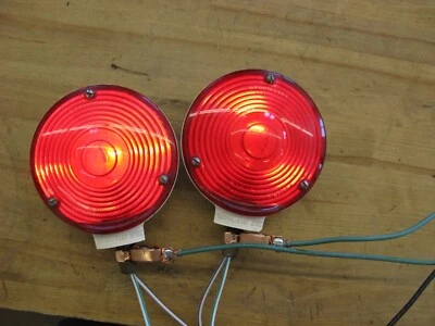 2 Vintage 4" Signal Stat  12 Volt Tail  lights - Image 1 of 4
