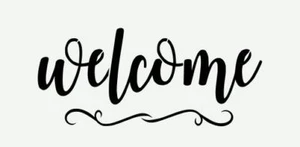 Plantilla Bienvenido con Pergamino Floreciente Remolino Script Fuente País Primitivo Hágalo Usted Mismo  - Imagen 1 de 1