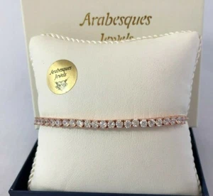 BRAZALETE TENIS CLÁSICO PLATA ESTERLINA 925 GENUINA/ORO ROSA JOYAS ARABESCAS - Imagen 1 de 3