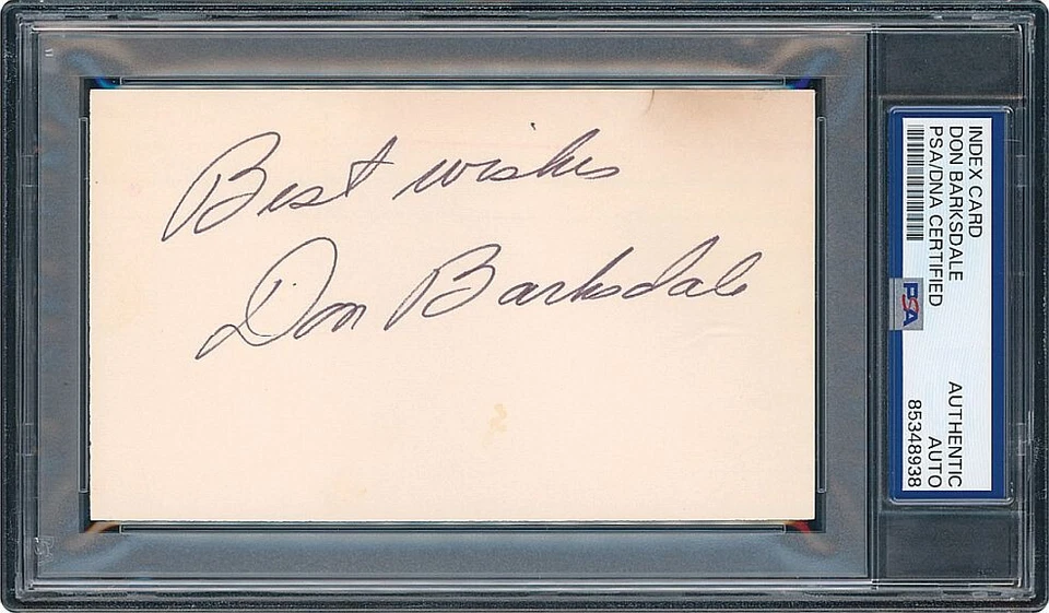 Don Barksdale 1st Black NBA A.S. Basketball HOF Signed 3x5 Index Card PSA/DNA - Image 1 of 1