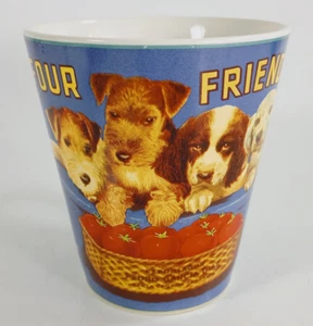 Vintage Table Trends Four Friends Puppy Dogs Tomatoes Mug Made By Sakura Oneida. - Picture 1 of 9