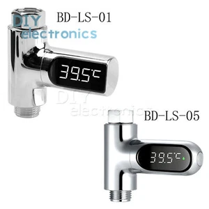 Digital LED Shower Thermometer Battery Free Real-Time Temperature Monitor US - Picture 1 of 12