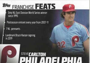 2019 Topps Franchise Feats Steve Carlton Card # FF-21 Philadelphia Phillies - Picture 1 of 1
