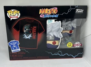 Funko Set Figure POP & Tee Naruto Kakashi Brand New Size Uk Xl Gitd Special - Picture 1 of 5