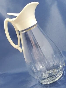 Retro Blockhaus Ahorn Sirup Spender Glasflasche, Kunststoffgriff Spender - Bild 1 von 11