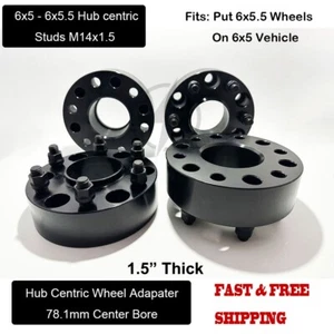 4 Hub Centric 6x5 To 6x5.5 Wheel Adapter For Trailblazer Envoy Bravada SSR 1.5" - Picture 1 of 5