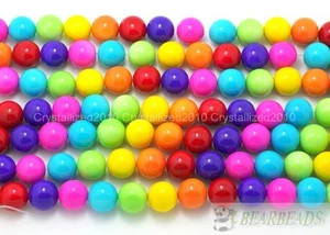 Mixed Czech Opaque Coated Glass Pearl Round Beads 6mm 8mm 10mm 12mm 14mm 16" - Picture 1 of 5