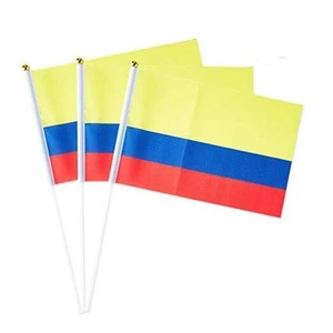 Flagn Flag, Small Mini Handheld Flags on Stick, Ideal for Party Colombia - Picture 1 of 7