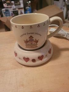 Home Sweet Home Keramiktasse & elektrischer Getränkewärmer Herzen Äpfel Land Tee - Bild 1 von 4