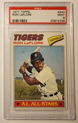 1977 Topps #240 Ron LeFlore PSA 9 MINT Detroit Tigers Star, Always Free Shipping - Image 1 of 2