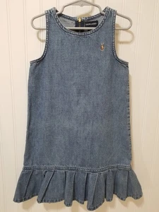 Ralph Lauren Vintage Denim Dress - Size Girls 6 - Free Shipping! - Picture 1 of 11