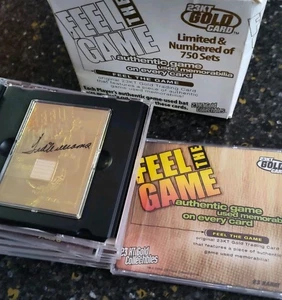 2000 Feel The Game 23KT Gold TED WILLIAMS Game Used Bat Card in Case #667 /750 - Picture 1 of 5