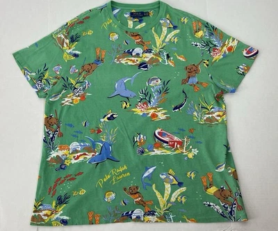 Polo Ralph Lauren Para Hombre Talla 2XL Verde Polo Buzo Oso Calce Clásico Camiseta Logo Foto 1 de 4