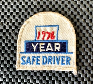 1976 YEAR SAFE DRIVER EMBROIDERED SEW ON ONLY PATCH TRUCKING 2 3/4" x 2 3/4" - Picture 1 of 2