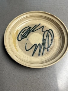Handmade Abstract Art Pottery Bowl Signed Modern Studio Dish 10” Round - Picture 1 of 5