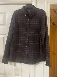 Untuckit Martini Cotton Plaid Flannel Cozy Western Shirt Work Black Rust 2xl - Picture 1 of 7