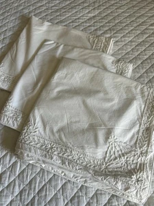 Pottery Barn Euro Kissenbezug bestickt Baumwolle weiß 3er Set 25" *LESEN* - Bild 1 von 10