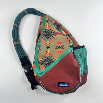 KAVU веревки слинга сумка Aztec племенной печать через плечо рюкзак открытый путешествий ограниченного - Изображение 1 из 4