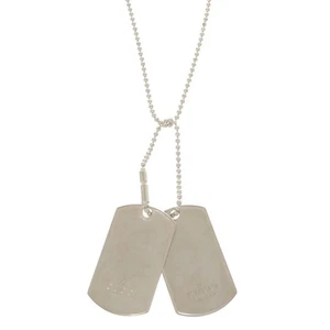 AUTHENTIC GUCCI Dog tag Necklace Silver Silver925 - Picture 1 of 10