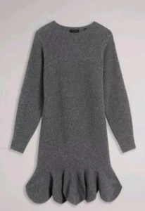 TED BAKER FLIPPY MINI SWEATER DRESS GREY SIZE 5 NEW WITH TAGS ON RRP £175 - Picture 1 of 15