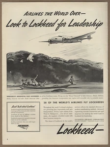 Aviones Lockheed 1939 anuncio impreso vintage aviones liderazgo América del Sur - Imagen 1 de 6