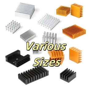 Various Sizes Aluminum Heatsink Heat Sinks IC Chip Transistor Black Silver Gold - Picture 1 of 7