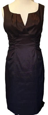 Adrianna Papell Size 14 Brown Sleeveless V-neck Satin Pencil Dress Lined EUC - Image 1 of 4