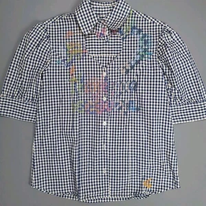 Vivienne Westwood Women's Short Sleeve Cutout Heart Shirt Gingham Size 40 (UK8) - Picture 1 of 8