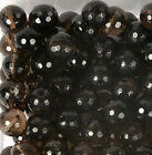 Pack of 10 Smoky Quartz Round Faceted 12mm Beads for Jewellery Making (T22BL)
