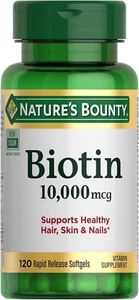 Nature's Bounty Biotin, Supports Healthy Hair, Skin and Nails 10,000 mcg 120 Ct - Picture 1 of 6