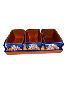 Three Rectangular Bowl Serving Dishes On A Tray - Canyon by Block Basics - Picture 1 of 7