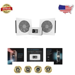 AIRPLATE T8 White: Thermostat-Controlled Dual Fan for AV Equipment Cooling - Picture 1 of 10