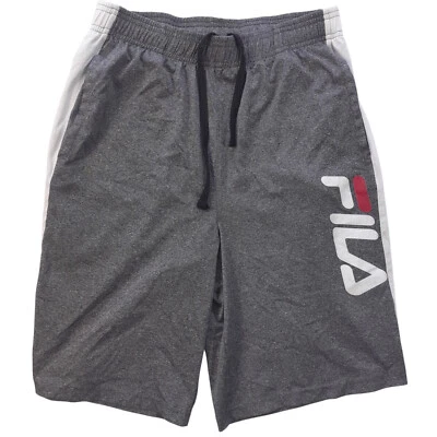 FILA активные шорты мальчика XL (18-20) серый + слоновой кости/эластичная талия + шнурок/карманы/вязаная - Изображение 1 из 4