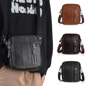 Hombres Pequeño Bandolera Bolso para Teléfono Cuero PU Cartera de Hombro Cartera Bolso de Bolsillo Regalo - Imagen 1 de 21