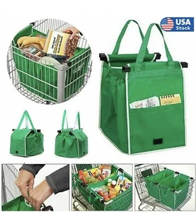 2x Storage Trolley Cart Bag Foldable Reusable Trolley Shopping Cart Grocery Bags - Picture 1 of 8