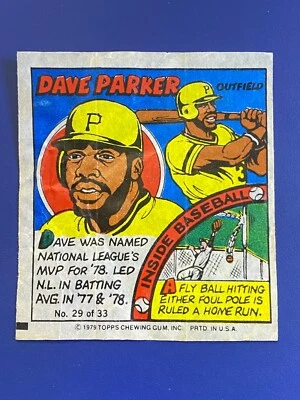 ⚾ 1979 Topps / Bazooka Baseball Comic Wrapper #29 Dave PARKER ⚾ - Image 1 of 2