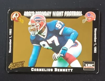 1993 Action Packed Monday Night Football #37 Cornelius Bennett - Buffalo Bills - Image 1 of 2