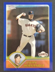 Tarjeta de béisbol Livan Hernandez 2003 Topps refractor cromado #d/699 (nuevo) - Imagen 1 de 2