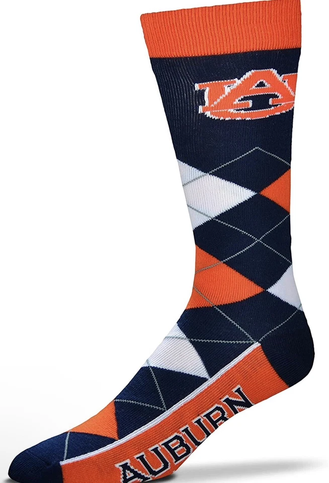 FBF NCAA unisex-adult Argyle Line Up Team Socks One Size, Color auburn-tigers - Image 1 of 1