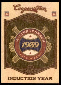 2012 Panini Cooperstown Hof Classes Induction Year Walter Johnson #2