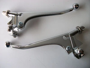 NEW CHROME UNIVERSAL CLUTCH & BRAKE LEVER BSA TRIUMPH BRITISH AJS MATCHLESS  - Picture 1 of 7