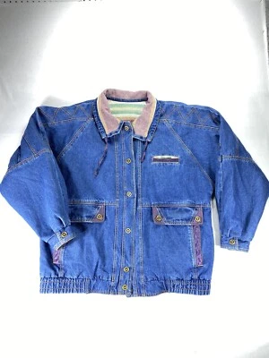 VINTAGE CURRENT SEEN MENS 80'S REVERSIBLE DENIM JACKET SIZE LARGE - Image 1 of 4