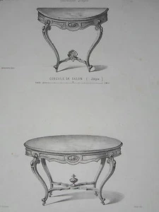 Console de Salon genre simple GRAVURE le GARDE-MEUBLE ZAMOR XIXéme - Picture 1 of 2